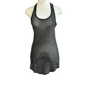 Hard Tail Forever Gray Mesh Racerback Tunic Length Tank Top Size Medium